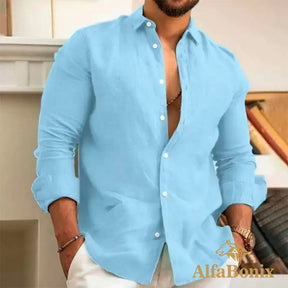 Camisa de Linho Premium Alfabonix Hombre