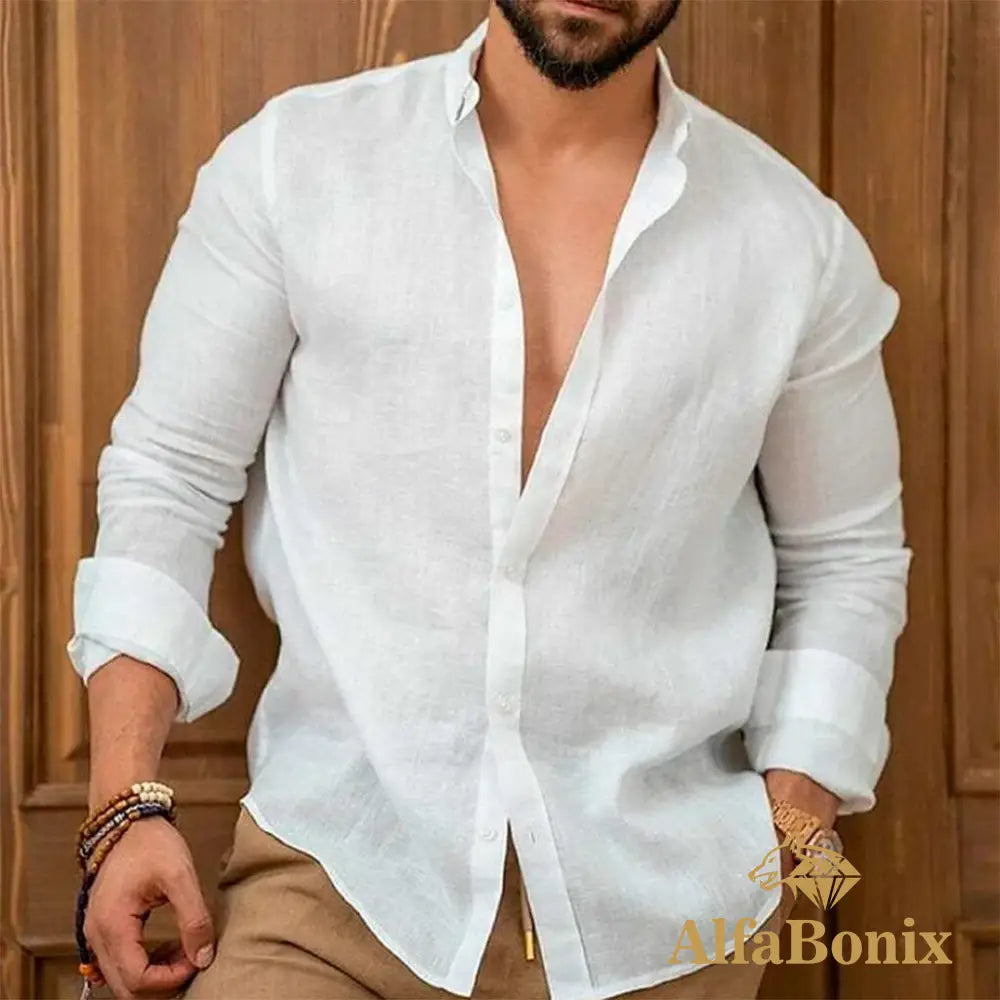 Camisa de Linho Premium Alfabonix Hombre