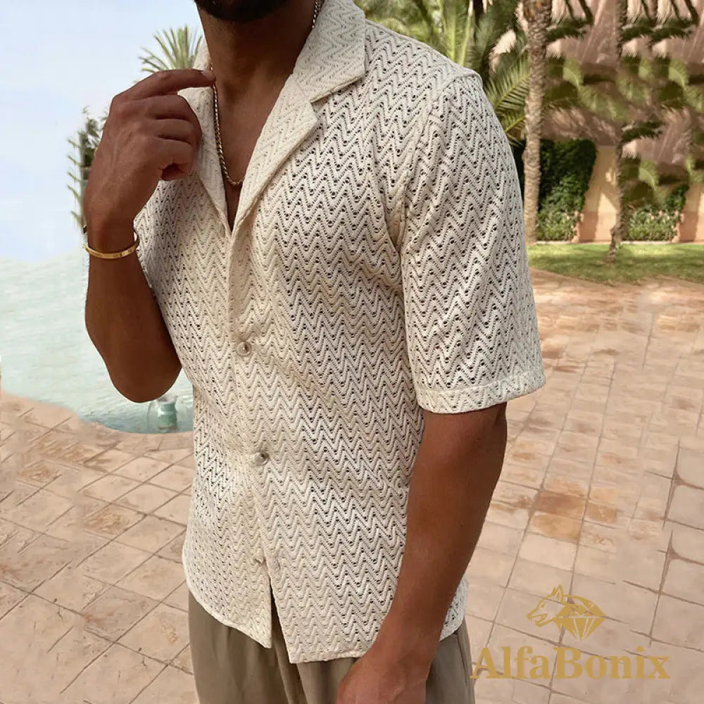 Camisa Masculina de Tricot Alfa Knitting