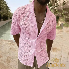 Camisa Masculina de Tricot Alfa Knitting