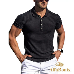 Camisa Polo Canelada AlfaBonix Solid Stripe