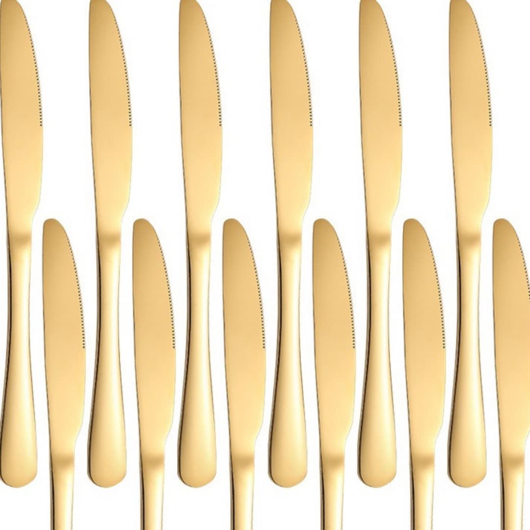 Conjunto 18 Peças Talheres Ouro De Aço Inox - LuxCutlery 18K