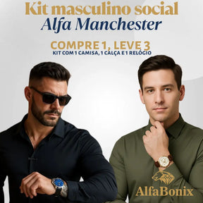 Kit Social em Tecido Premium com Camisa + Calça + Relógio [PROMOÇÃO]