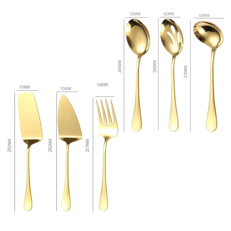 Kit Utensílios de Cozinha 6 Peças Inox Dourado - Electshop