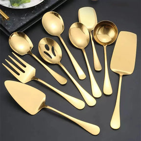 Kit Utensílios de Cozinha 6 Peças Inox Dourado - Electshop