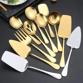 Kit Utensílios de Cozinha 6 Peças Inox Dourado - Electshop